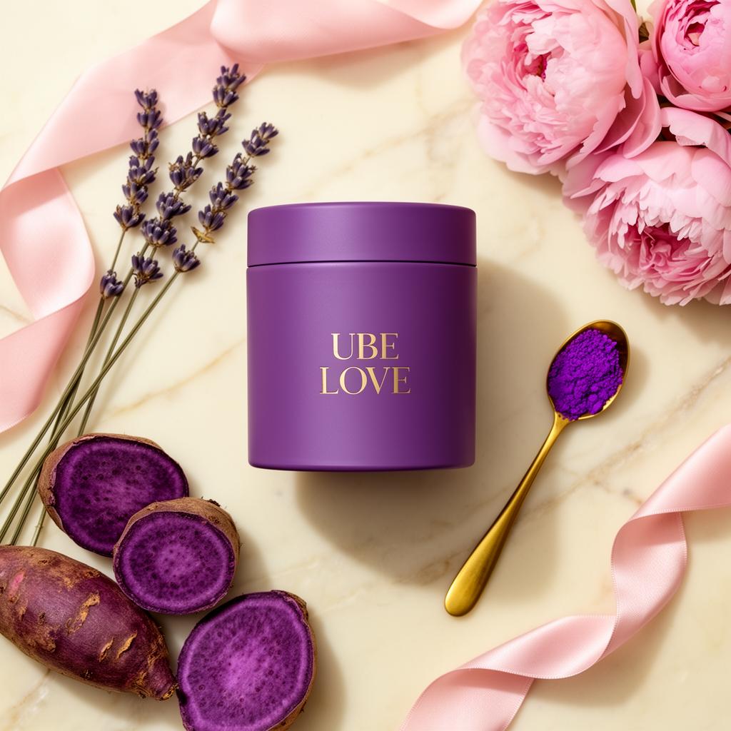 Bote Ube Love con ube y flores